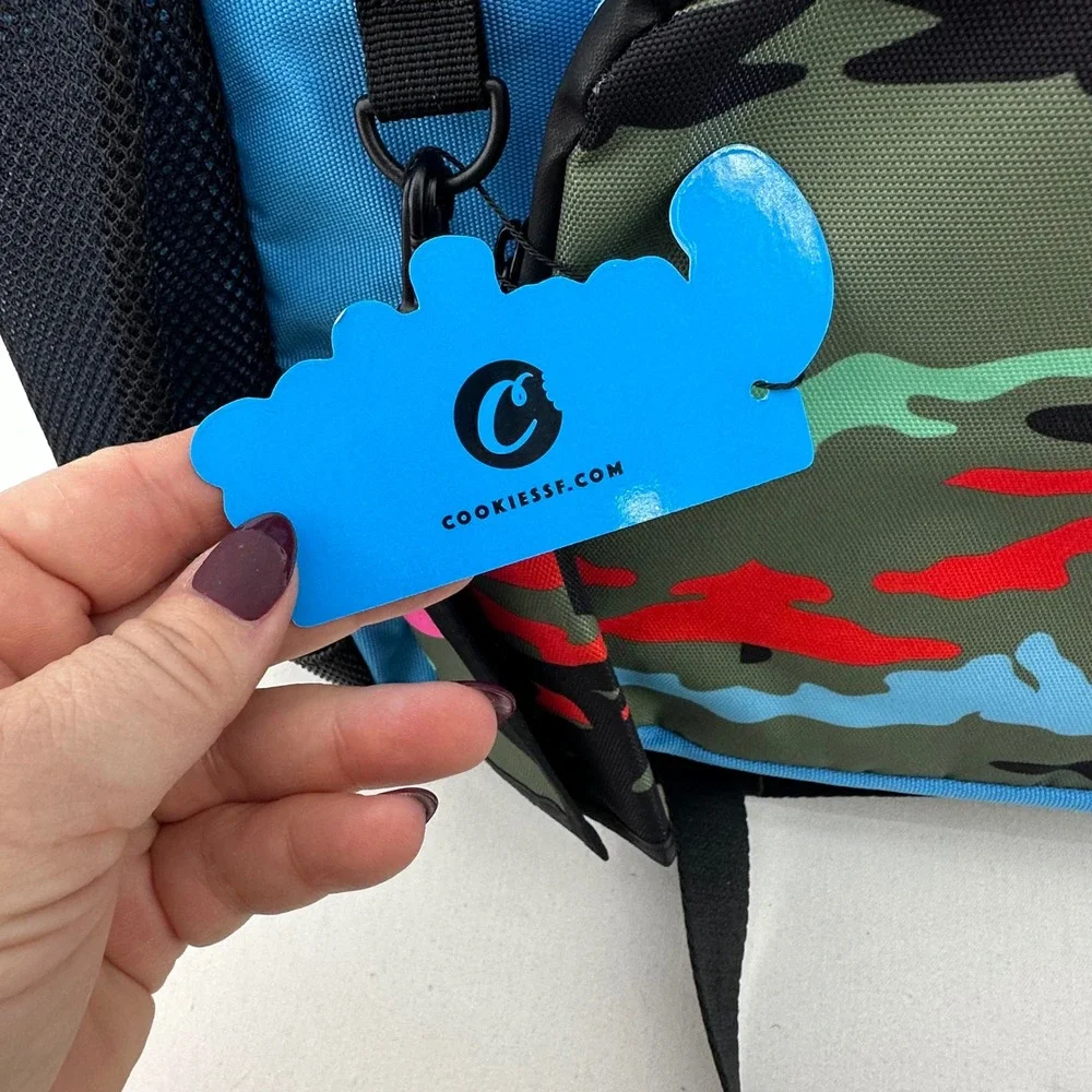Cookies Smell Proof Backpack Blue‎ Camo Laptop pocket NWT w/ Matching Wallet